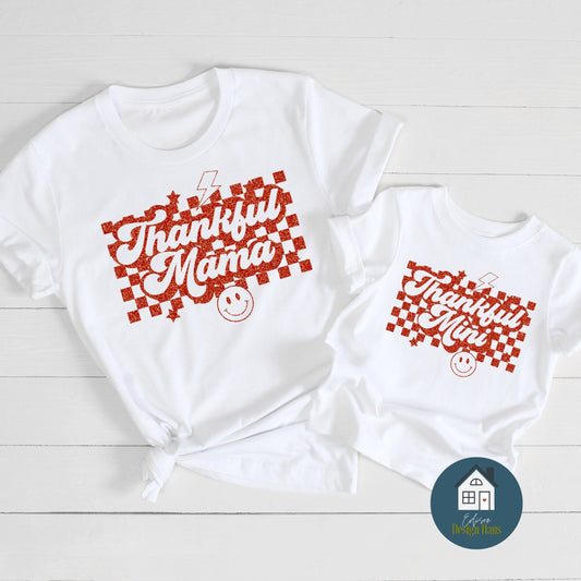 Thankful Mama & Thankful Mini Graphic T-Shirt | Matching Family Shirt