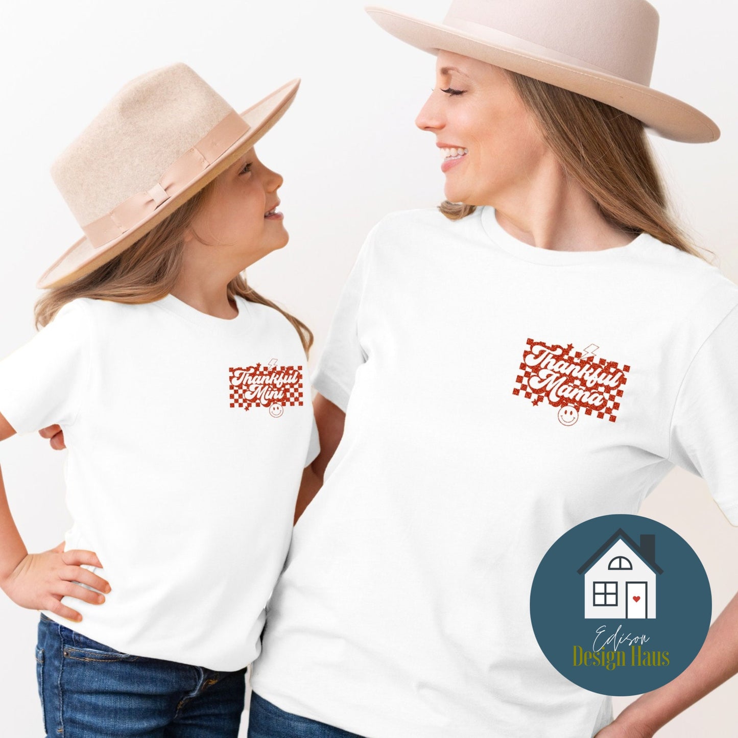 Thankful Mama & Thankful Mini Graphic T-Shirt | Matching Family Shirt