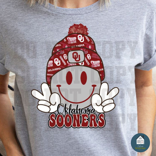 Oklahoma Smiley Tee | Oklahoma Sooner | Basketball | Football | Gameday T-Shirt or Hoodie