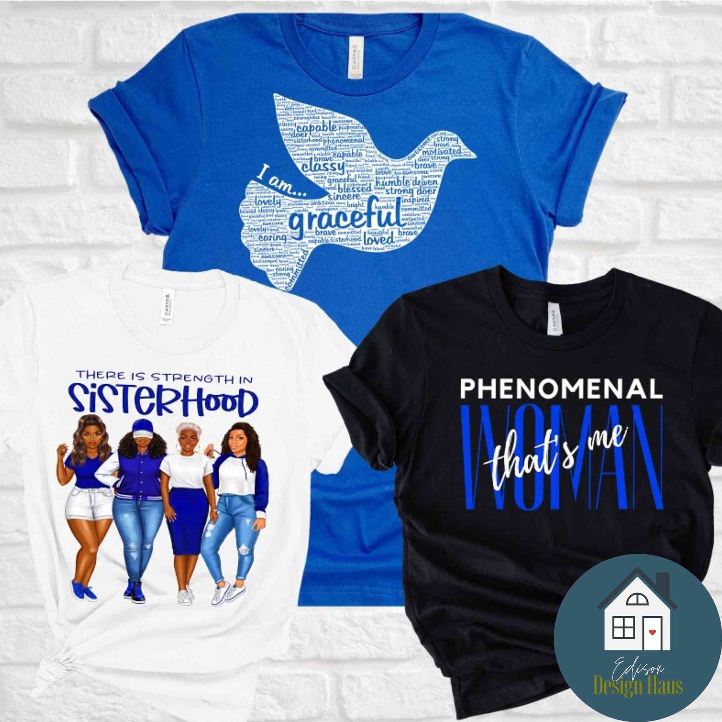 I Am Graceful | Blue Dove Design | Greek Inspired Word Art. T-shirt, Hoodie or Sweater