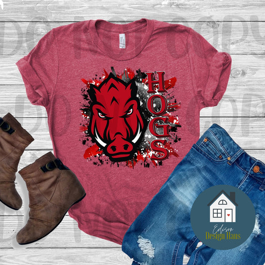 University of Arkansas Razorbacks Hog Print | Mascot | Football | Basketball | Gameday T-Shirt