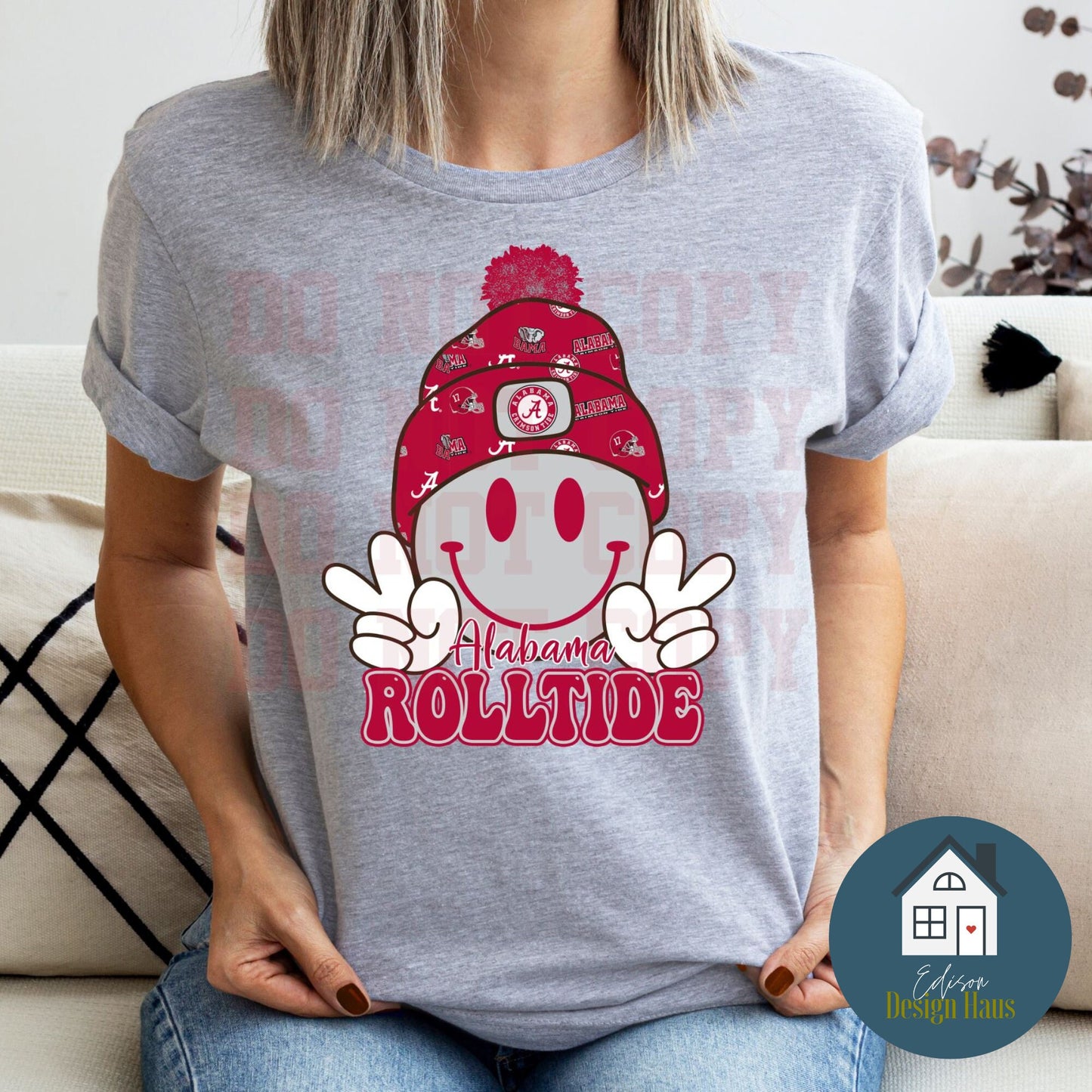 Alabama Roll Tide Smiley Shirt | Alabama Mascot| Football | Gameday T-Shirt