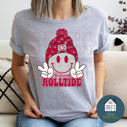 Alabama Roll Tide Smiley Shirt | Alabama Mascot| Football | Gameday T-Shirt