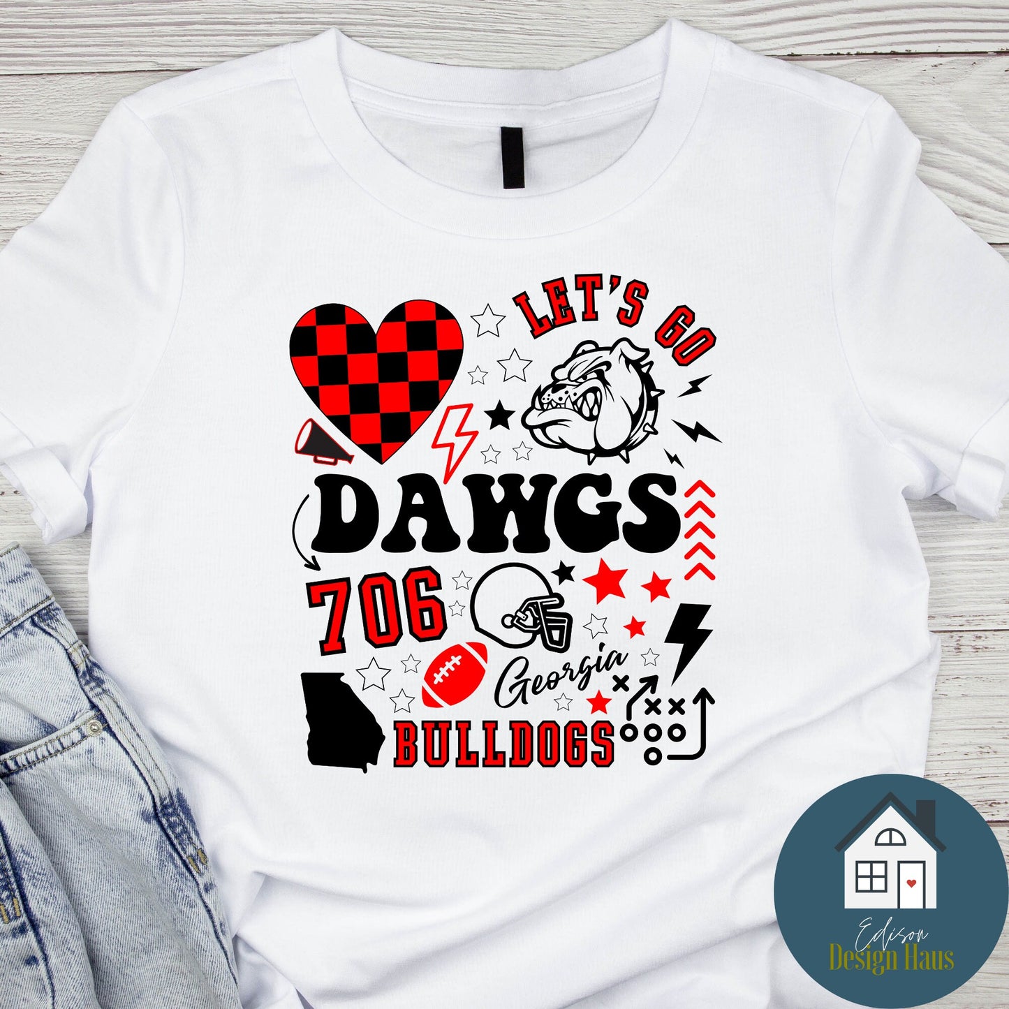 Let's Go Dawgs | University of Georgia Shirt | 706 Uga Bulldog Mascot | Football | Basketball | Gameday T-Shirt